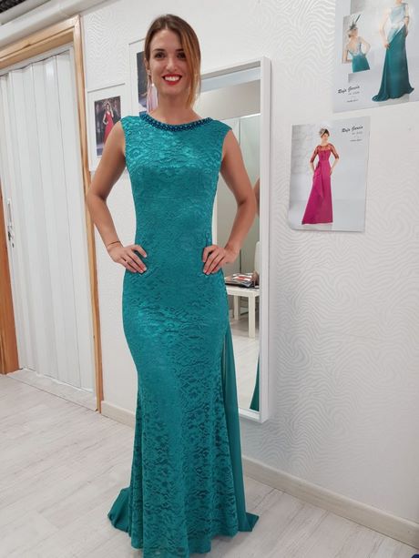 Vestido encaje turquesa