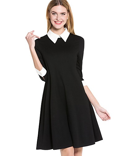 Vestido negro con cuello camisero