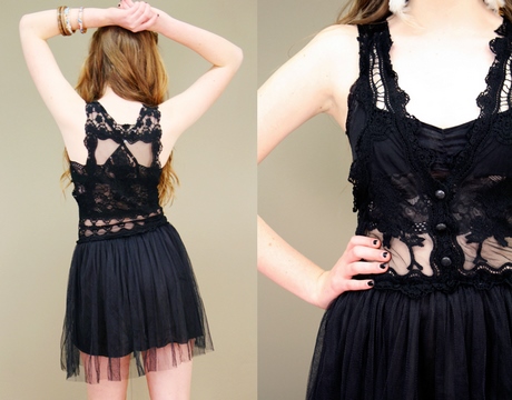 Vestido negro tul