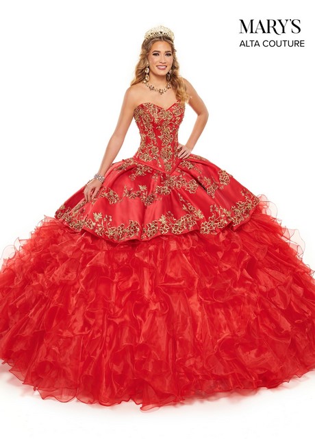 Red and gold 15 dresses