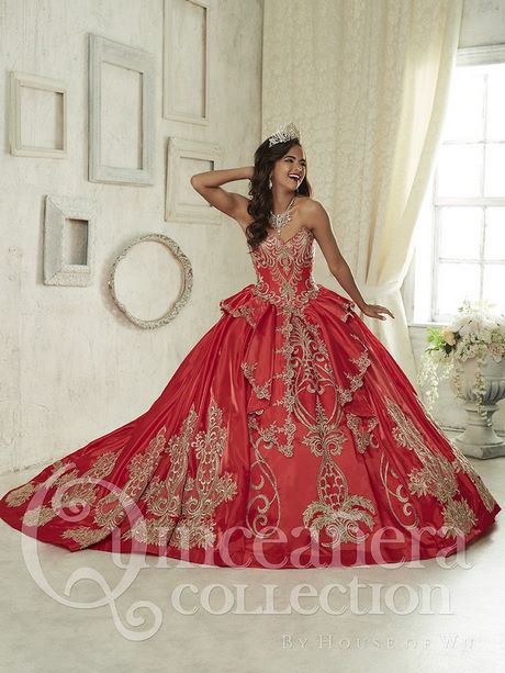 Red and gold 15 dresses