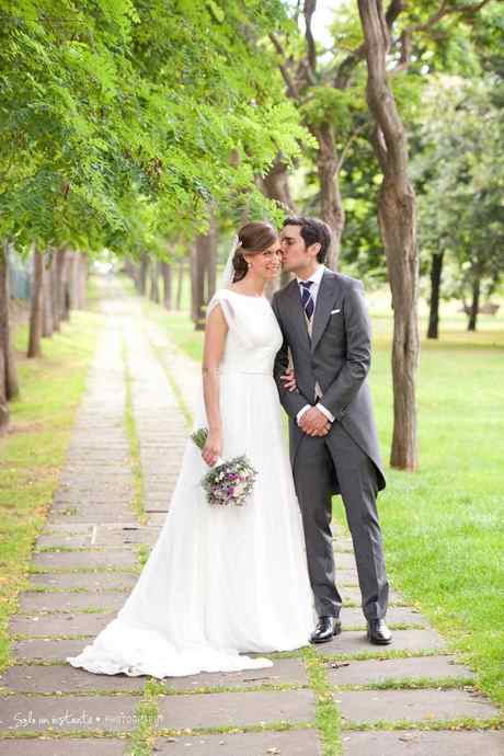 Vestido novia drapeado