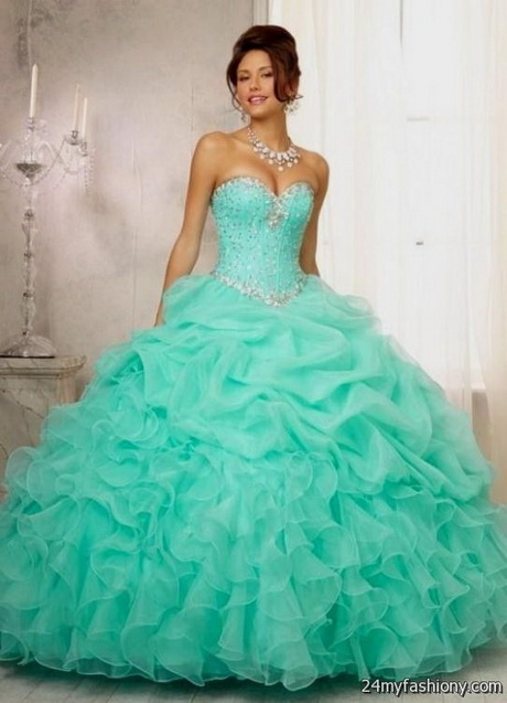 Aqua quinceanera dresses