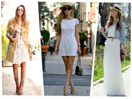 Combinación de vestido blanco