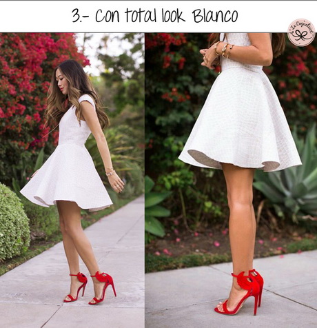 Combinacion de vestido blanco con zapatos
