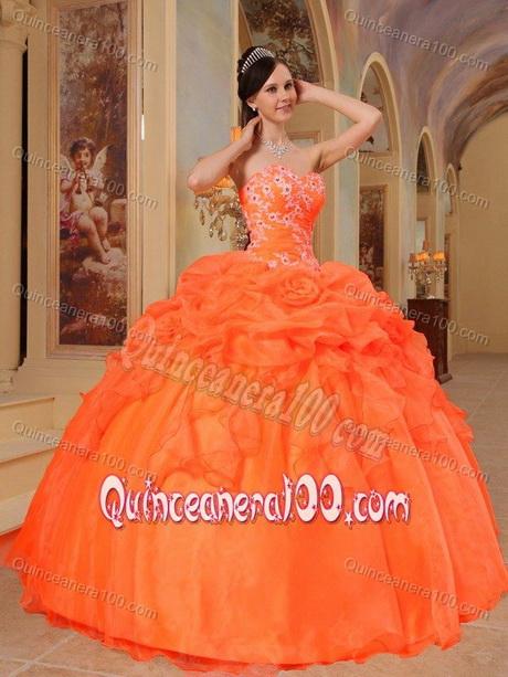 Orange quinceanera dresses