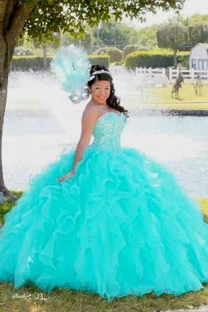 Tiffany blue quinceanera dresses