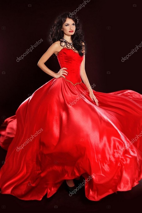 Mujer de vestido rojo