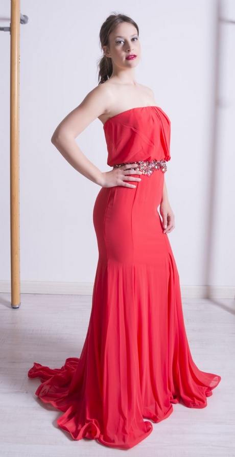 Rojo coral vestidos