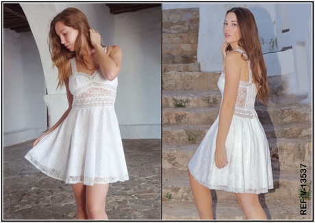 Vestido blanco corto ibicenco