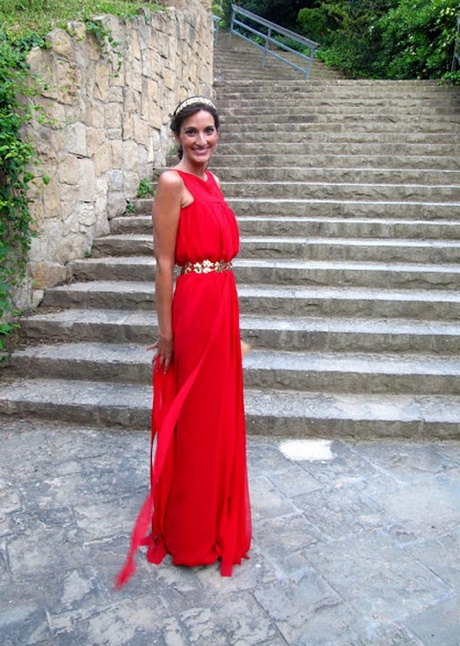 Vestido largo rojo boda