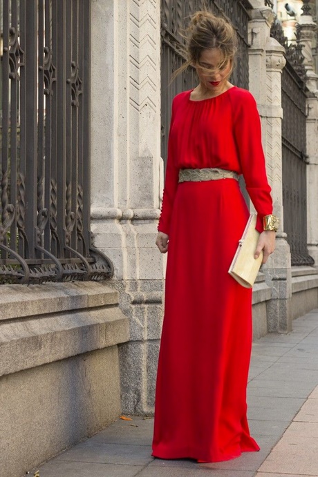 Vestido rojo largo de gala