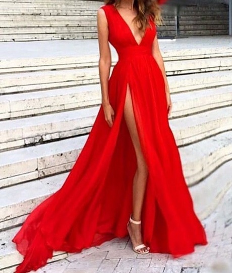 Vestidos elegantes largos rojos