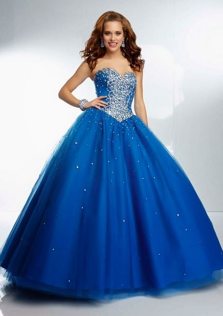 Imagenes de vestidos de 15 años estilo princesa color azul