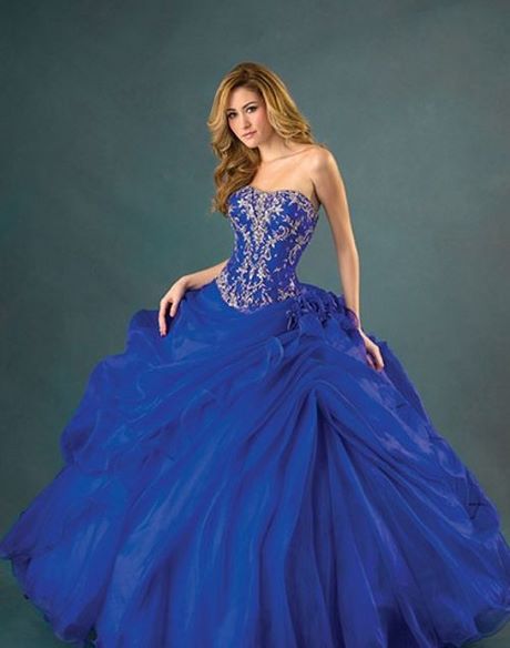 Trajes de quinceañera azul