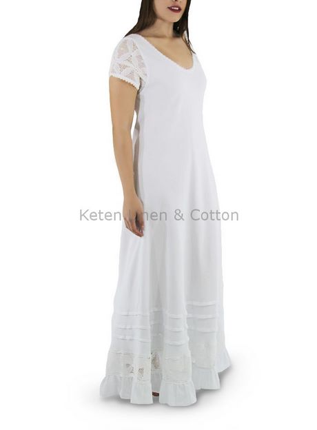 Vestido blanco largo algodon
